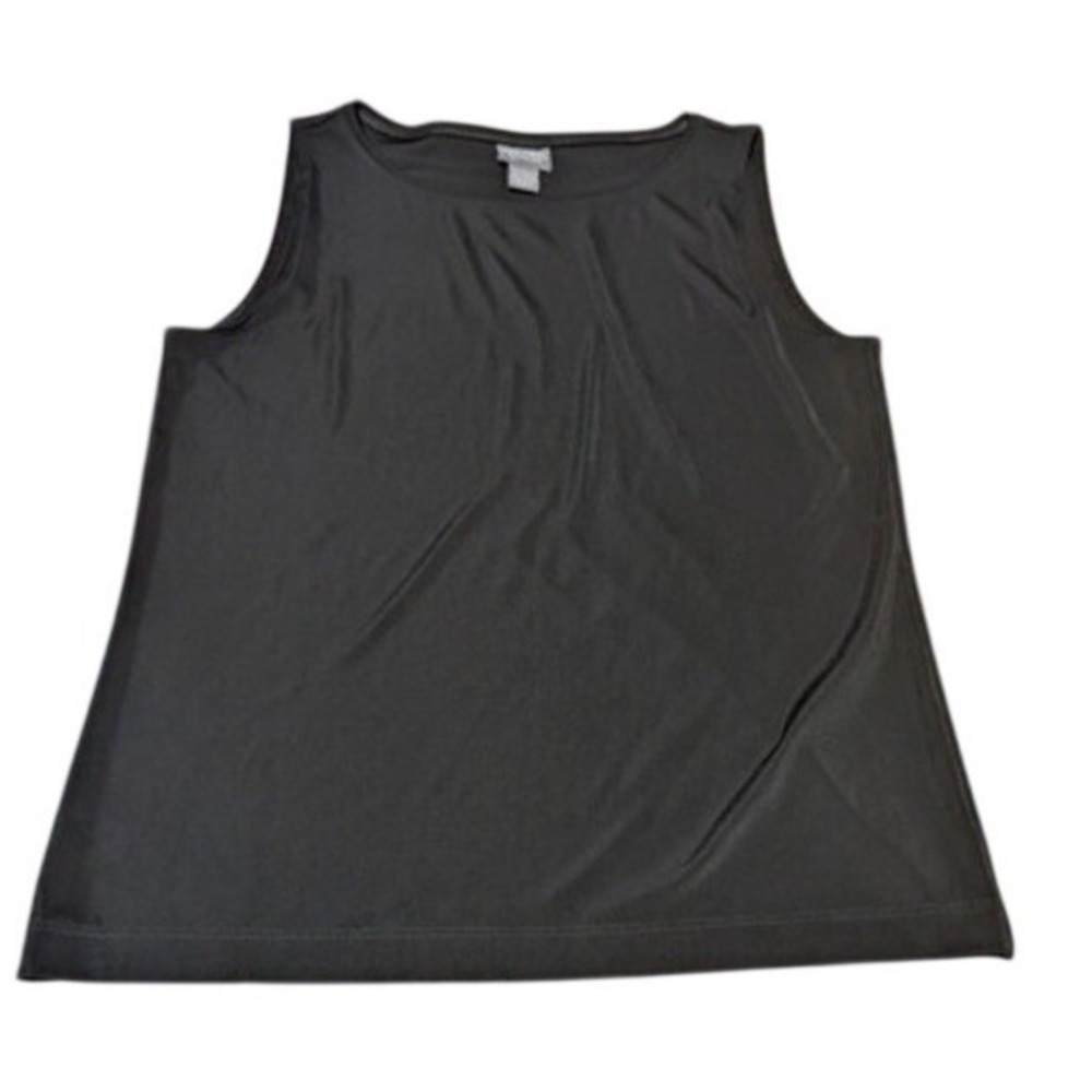 Additions by Chico's Black Sleeveless Tank‎ Top Size 2 Polyester Spandex